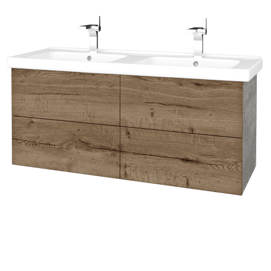 Umyvadlová skříňka VARIANTE SZZ4 125 (umyvadlo Harmonia)  - D01 Beton - D21 Tobacco