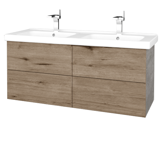 Umyvadlová skříňka VARIANTE SZZ4 125 (umyvadlo Harmonia)  - D01 Beton - D23 Herkules