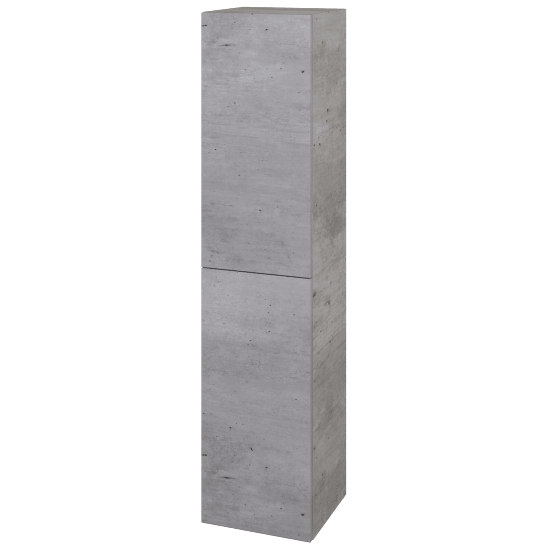 Vysoká skříň s košem na prádlo DOS SVD2K 35  - D01 Beton - Úchytka T00 (bez úchytky) - D01 Beton - Levé