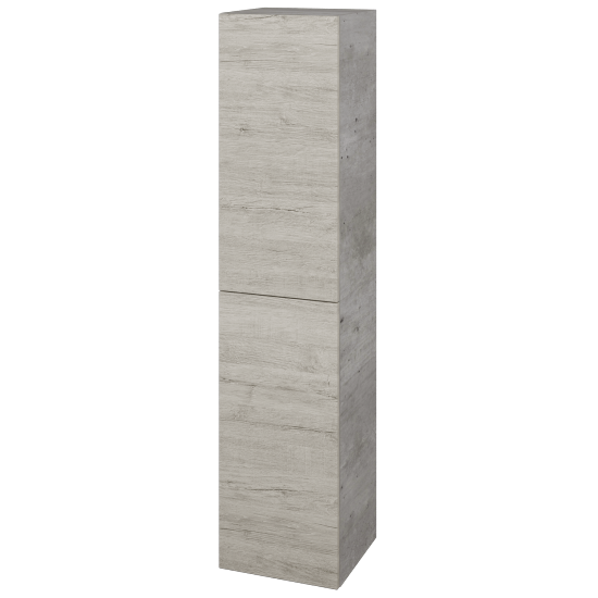 Vysoká skříň s košem na prádlo DOS SVD2K 35  - D01 Beton - Úchytka T00 (bez úchytky) - D05 Oregon - Levé
