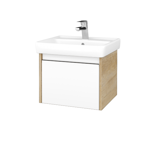 Umyvadlová skříňka BONO SZZ 55 (umyvadlo Q)  - D15 Nebraska - N01 Bílá lesk