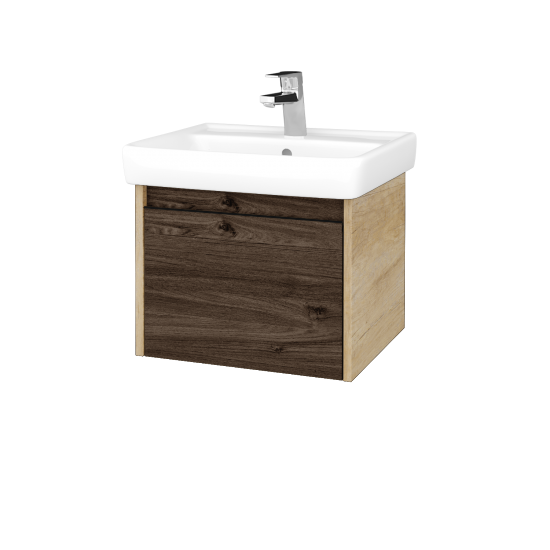 Umyvadlová skříňka BONO SZZ 55 (umyvadlo Q)  - D15 Nebraska - Úchytka T33 - D25 Teak
