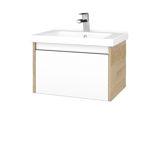 Umyvadlová skříňka BONO SZZ 65 (umyvadlo Harmonia)  - D15 Nebraska - N01 Bílá lesk