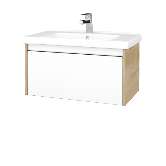 Umyvadlová skříňka BONO SZZ 80 (umyvadlo Harmonia)  - D15 Nebraska - N01 Bílá lesk