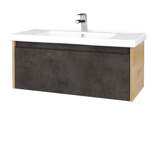 Umyvadlová skříňka BONO SZZ 100 (umyvadlo Harmonia)  - D15 Nebraska - D16 Beton tmavý