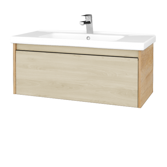 Umyvadlová skříňka BONO SZZ 100 (umyvadlo Harmonia)  - D15 Nebraska - Úchytka T33 - černá mat - D24 Ohio