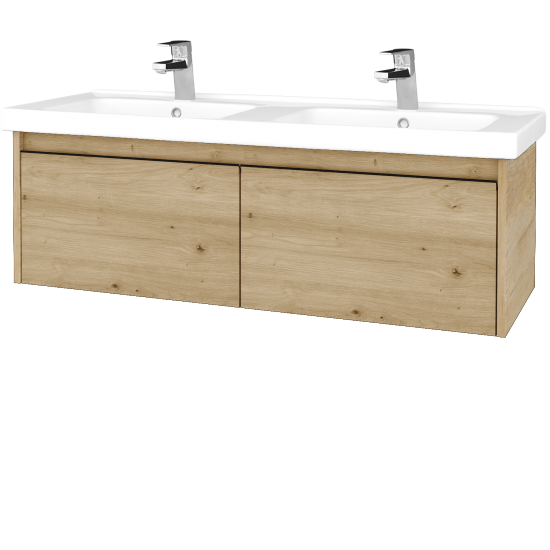 Umyvadlová skříňka BONO SZZ2 125 (dvojumyvadlo Harmonia)  - D15 Nebraska - Úchytka T33 - D22 Karamel