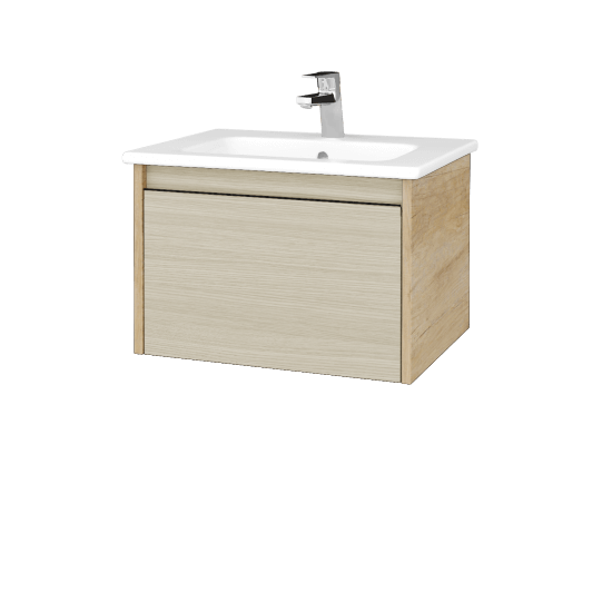 Umyvadlová skříňka BONO SZZ 60 (umyvadlo Euphoria)  - D15 Nebraska - D04 Dub
