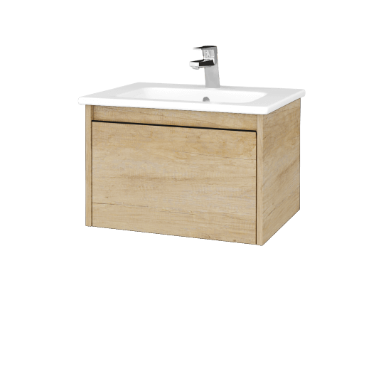 Badezimmerschrank LOGI SZZ 60 (Waschtisch Euphoria)  - D15 Eiche Nebraska - Griffes T33 - D15 Eiche Nebraska