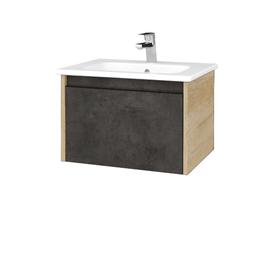 Kúpeľňová skrinka BONO SZZ 60 (umývadlo Euphoria)  - D15 Nebraska - Úchytka T33 - D16 Tmavý betón