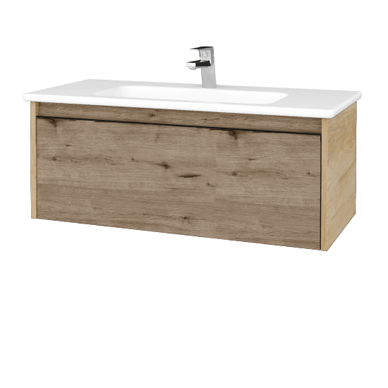 Umyvadlová skříňka BONO SZZ 100 (umyvadlo Euphoria)  - D15 Nebraska - Úchytka T33 - černá mat - D23 Herkules