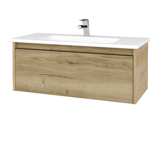 Umyvadlová skříňka BONO SZZ 100 (umyvadlo Euphoria)  - D15 Nebraska - Úchytka T33 - černá mat - D26 Ontario