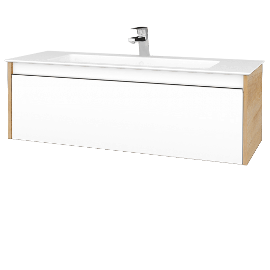 Umyvadlová skříňka BONO SZZ 120 (umyvadlo Pura)  - D15 Nebraska - N01 Bílá lesk