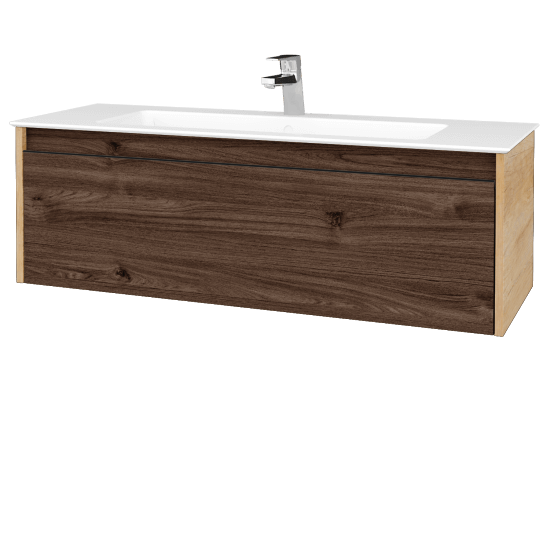 Umyvadlová skříňka BONO SZZ 120 (umyvadlo Pura)  - D15 Nebraska - Úchytka T33 - D25 Teak