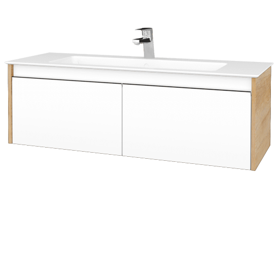 Umyvadlová skříňka BONO SZZ2 120 (umyvadlo Pura)  - D15 Nebraska - N01 Bílá lesk