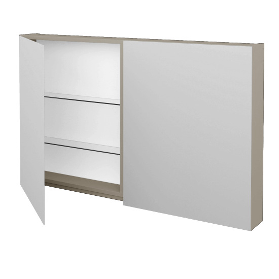 Badezimmer Spiegelschrank AMBIENTE GA2E 120  - L04 Taupe Lack Hochglanz