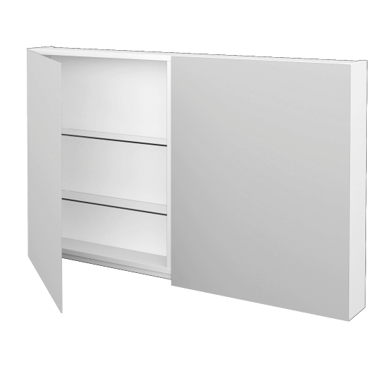 Badezimmer Spiegelschrank AMBIENTE GA2E 120  - M01 Weiß Lack Matt