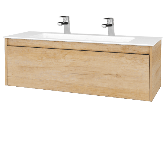 Umyvadlová skříňka BONO SZZ 120 (umyvadlo Pura se 2 otvory pro baterii)  - D15 Nebraska - D15 Nebraska