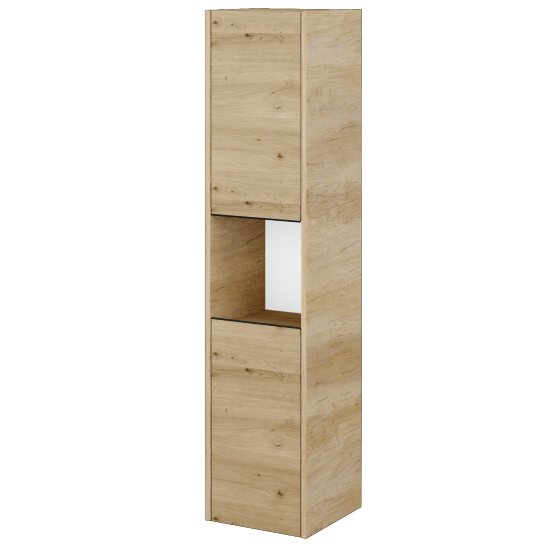 Vysoká skříň BONO SVD2O 35  - D15 Nebraska - Úchytka T33 - černá mat - D22 Karamel - Levé