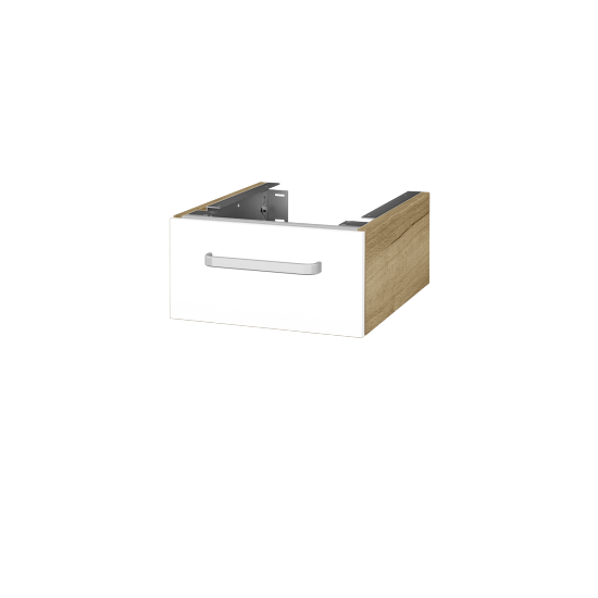 Doplňková skříňka pod desku DSD SZZ 40 (výška 20 cm)  - D26 Ontario - Úchytka T01 - L01 Bílá vysoký lesk - Ne