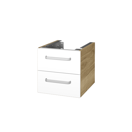 Doplňková skříňka pod desku DSD SZZ2 40 (výška 40 cm)  - D26 Ontario - Úchytka T01 - L01 Bílá vysoký lesk - Ne