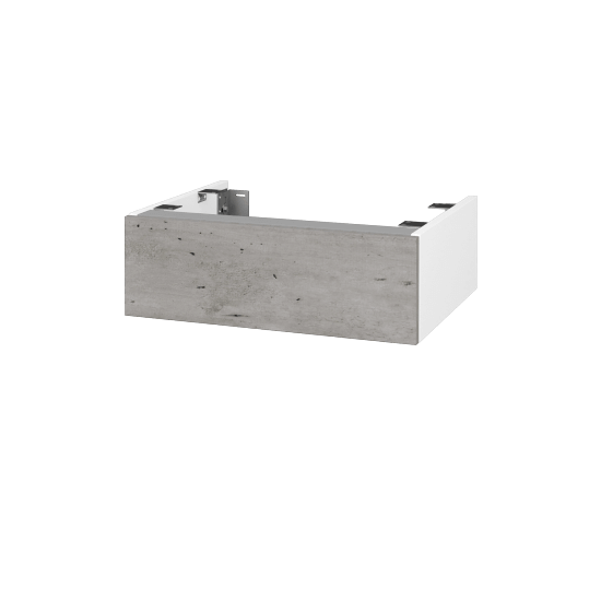 DSD SZZ 60 Unterschrank für Waschtischplatte (Höhe 20 cm)  - N01 Weiß Hochglanz - D01 Beton - Nein