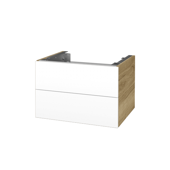 Doplňková skříňka pod desku DSD SZZ2 60 (výška 40 cm)  - D26 Ontario - L01 Bílá vysoký lesk - Ne