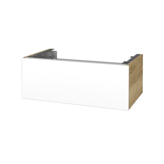 Doplňková skříňka pod desku DSD SZZ1 80 (výška 30 cm)  - D26 Ontario - L01 Bílá vysoký lesk - Ne