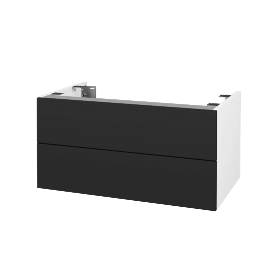 Doplňková skříňka pod desku DSD SZZ2 80 (výška 40 cm)  - N01 Bílá lesk - L03 Antracit vysoký lesk - Ne