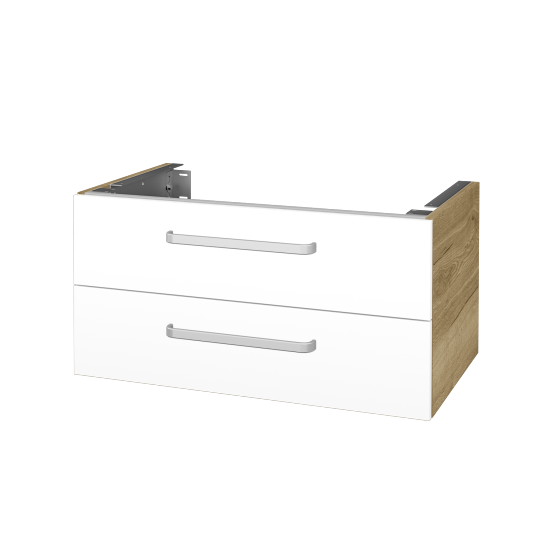 Doplňková skříňka pod desku DSD SZZ2 80 (výška 40 cm)  - D26 Ontario - Úchytka T01 - M01 Bílá mat - Ne