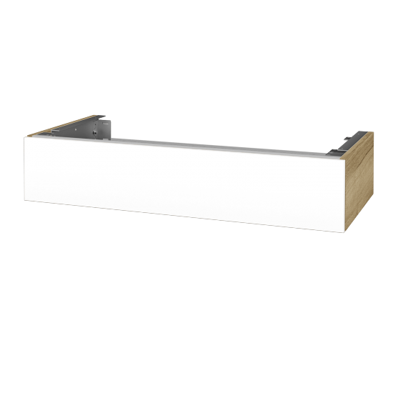 Doplňková skříňka pod desku DSD SZZ 100 (výška 20 cm)  - D26 Ontario - L01 Bílá vysoký lesk - Ne