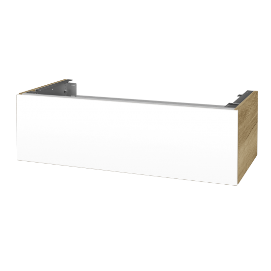 Doplňková skříňka pod desku DSD SZZ1 100 (výška 30 cm)  - D26 Ontario - L01 Bílá vysoký lesk - Ne