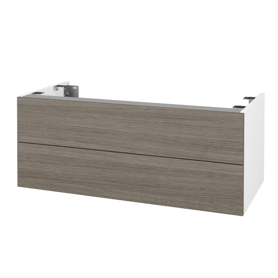 Doplňková skříňka pod desku DSD SZZ2 100 (výška 40 cm)  - N01 Bílá lesk - D03 Cafe - Ne