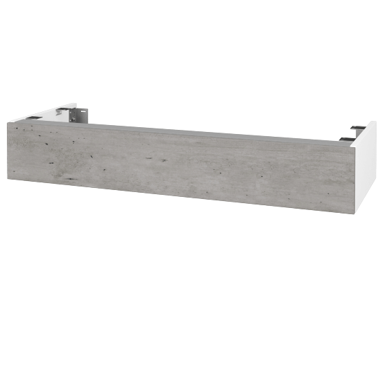 DSD SZZ 120 Unterschrank für Waschtischplatte (Höhe 20 cm)  - N01 Weiß Hochglanz - D01 Beton - Nein