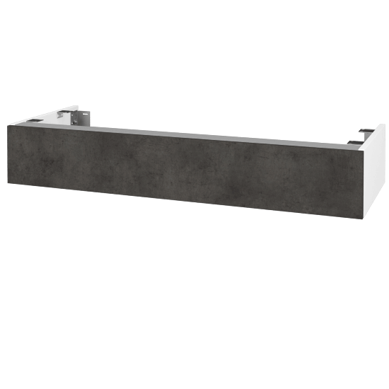 Doplňková skříňka pod desku DSD SZZ 120 (výška 20 cm)  - N01 Bílá lesk - D16 Beton tmavý - Ne