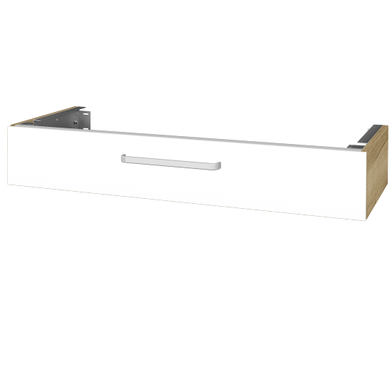 Doplňková skříňka pod desku DSD SZZ 120 (výška 20 cm)  - D26 Ontario - Úchytka T01 - L01 Bílá vysoký lesk - Ne