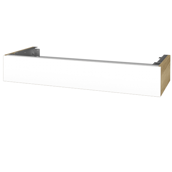 Doplňková skříňka pod desku DSD SZZ 120 (výška 20 cm)  - D26 Ontario - L01 Bílá vysoký lesk - Ne