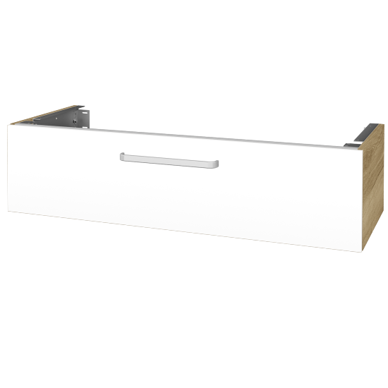 Doplňková skříňka pod desku DSD SZZ1 120 (výška 30 cm)  - D26 Ontario - Úchytka T01 - L01 Bílá vysoký lesk - Ne