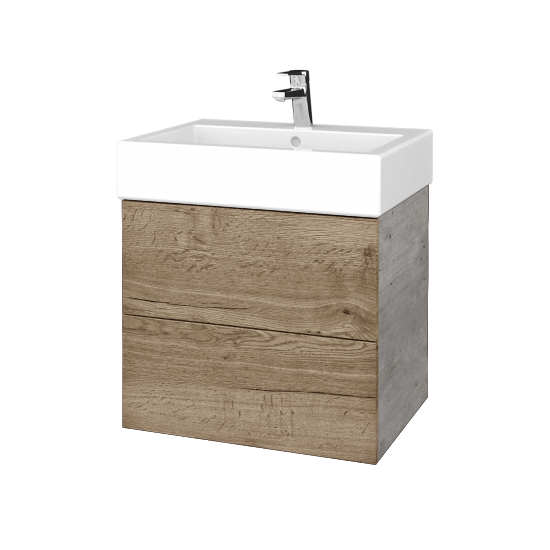 Umyvadlová skříňka VARIANTE SZZ2 60 pro umyvadlo Duravit Vero - D01 Beton - D21 Tobacco