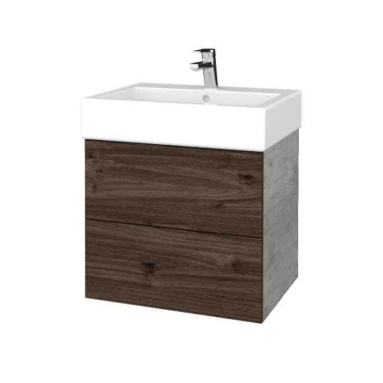Umyvadlová skříňka VARIANTE SZZ2 60 pro umyvadlo Duravit Vero - D01 Beton - D25 Teak