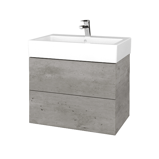 Waschtischunterschrank FLAT SZZ2 70 (für Waschtisch Duravit Vero)  - D01 Beton - D01 Beton