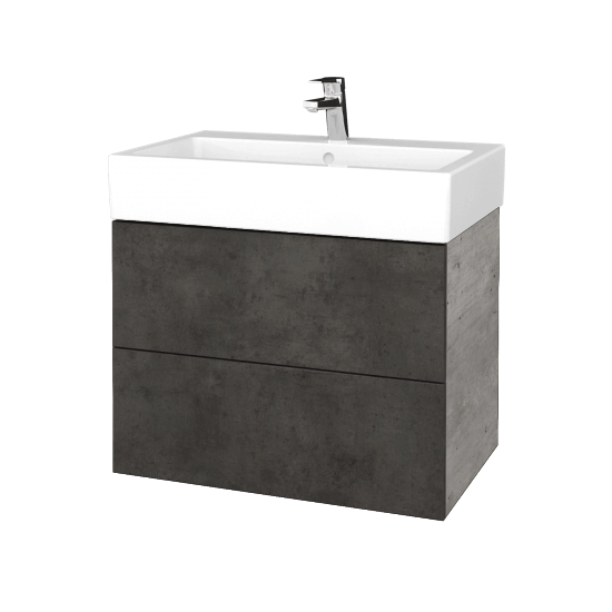 Waschtischunterschrank FLAT SZZ2 70 (für Waschtisch Duravit Vero)  - D01 Beton - D16 Dark Beton