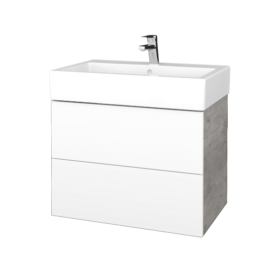 Umyvadlová skříňka VARIANTE SZZ2 70 pro umyvadlo Duravit Vero - D01 Beton - M01 Bílá mat