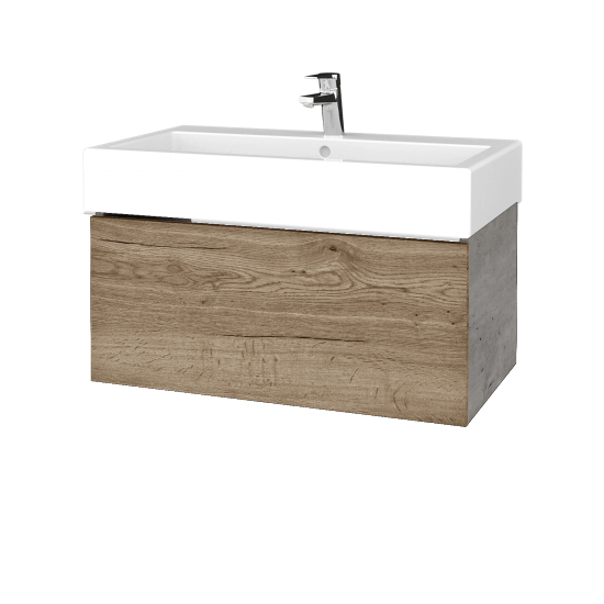 Umyvadlová skříňka VARIANTE SZZ 80 pro umyvadlo Duravit Vero - D01 Beton - D21 Tobacco