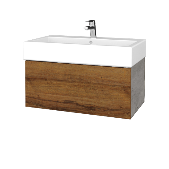 Umyvadlová skříňka VARIANTE SZZ 80 pro umyvadlo Duravit Vero - D01 Beton - D27 Cognac