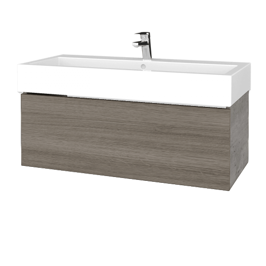 Waschtischunterschrank FLAT SZZ 100 (Waschtisch Duravit Vero)  - D01 Beton - D03 Cafe