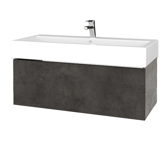 Waschtischunterschrank FLAT SZZ 100 (Waschtisch Duravit Vero)  - D01 Beton - D16 Dark Beton