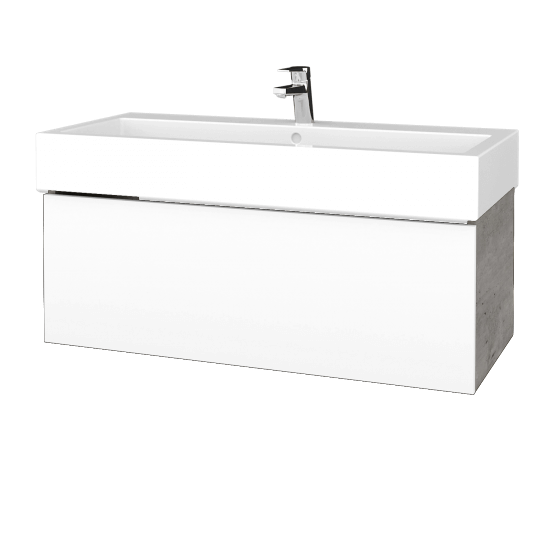 Umyvadlová skříňka VARIANTE SZZ 100 pro umyvadlo Duravit Vero - D01 Beton - M01 Bílá mat