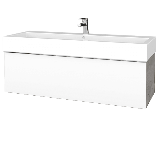 Umyvadlová skříňka VARIANTE SZZ 120 pro umyvadlo Duravit Vero - D01 Beton - M01 Bílá mat