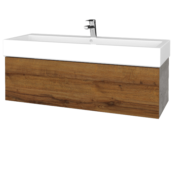 Umyvadlová skříňka VARIANTE SZZ 120 pro umyvadlo Duravit Vero - D01 Beton - D27 Cognac